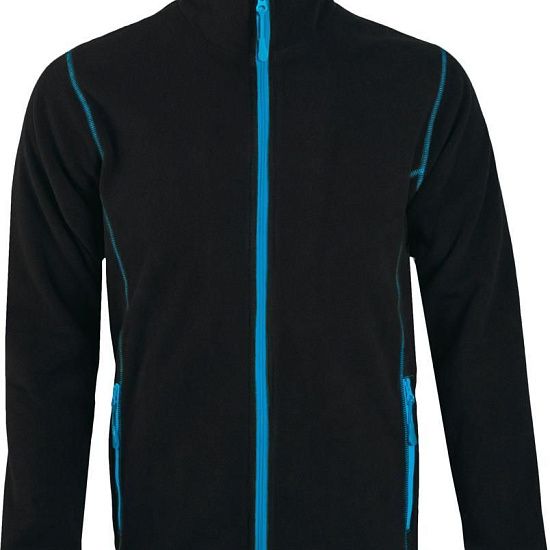 Куртка мужская NOVA MEN 200, черная с ярко-голубым - подробное фото