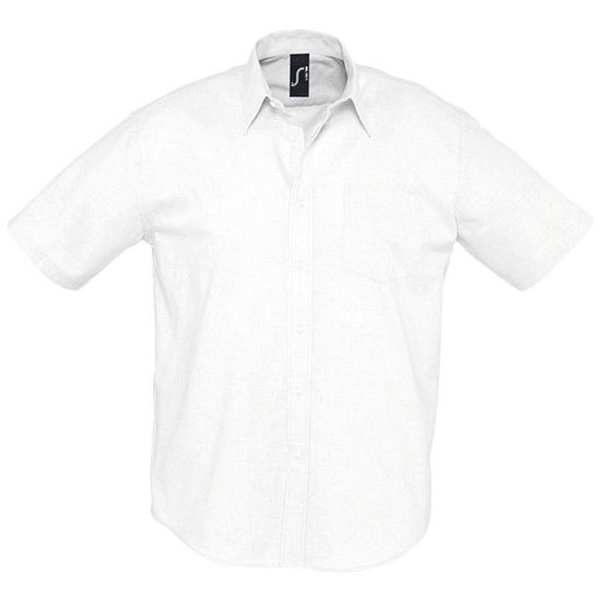 Рубашка мужская с коротким рукавом BRISBANE, белая - подробное фото