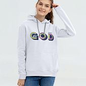 Толстовка с капюшоном «Новый GOD», белая - фото