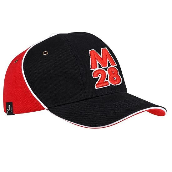 Бейсболка М28, черная с красным - подробное фото