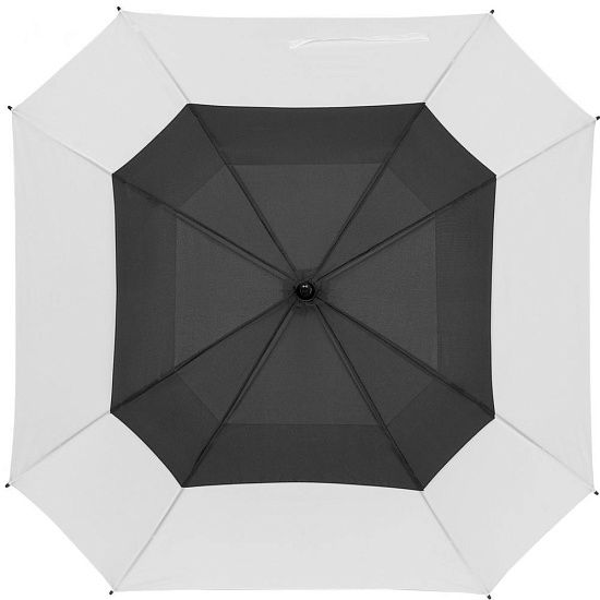 Квадратный зонт-трость Octagon, черный с белым - подробное фото