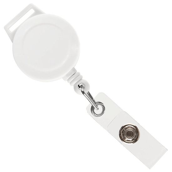 Ретрактор Attach с ушком для ленты, белый - подробное фото