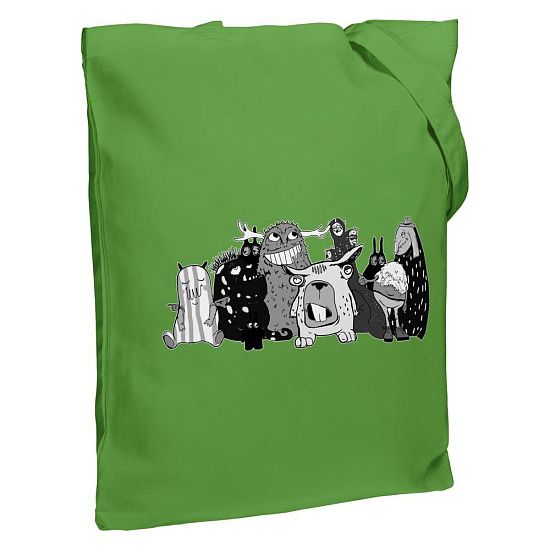 Холщовая сумка «Все мы немного монстры», ярко-зеленая - подробное фото