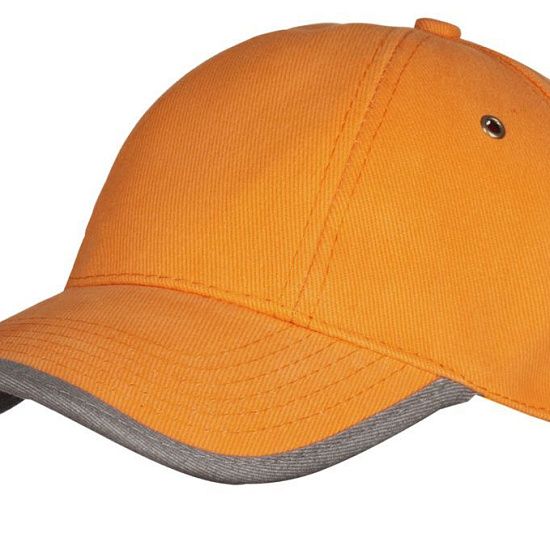 Бейсболка Unit Trendy, оранжевая с серым - подробное фото