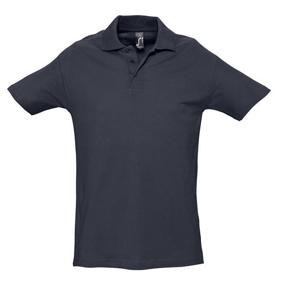 Рубашка поло мужская SPRING 210 темно-синяя (navy) - подробное фото