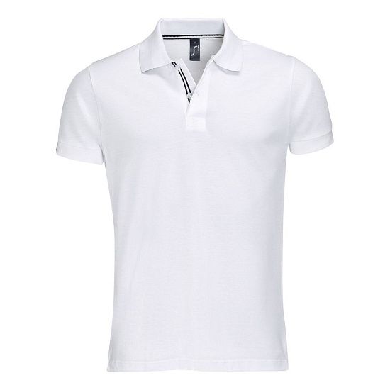 Рубашка поло мужская PATRIOT 200, белая с черным - подробное фото