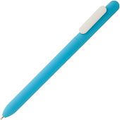 Ручка шариковая Slider Soft Touch, голубая с белым - фото