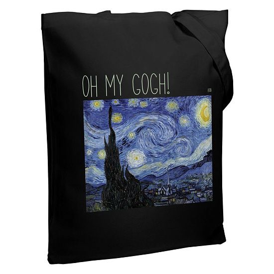 Холщовая сумка «Oh my Gogh!», черная - подробное фото