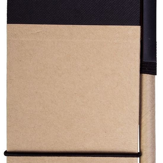 Блокнот на кольцах Eco Note с ручкой, черный - подробное фото