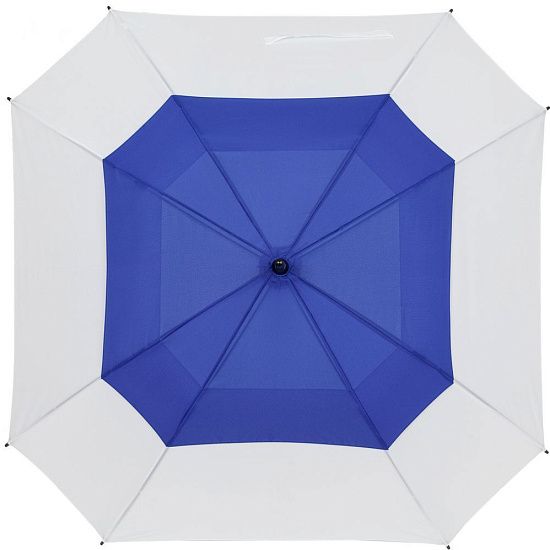 Квадратный зонт-трость Octagon, синий с белым - подробное фото