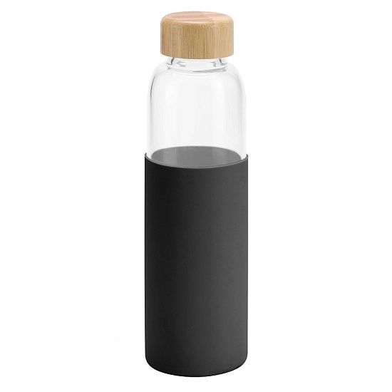 Бутылка для воды Dakar, прозрачная с черным - подробное фото