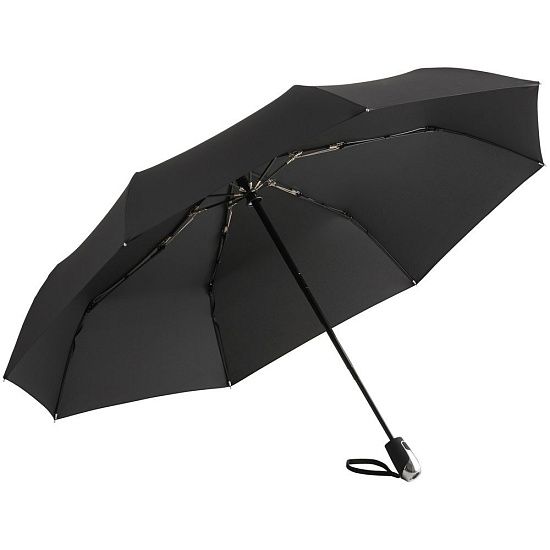 Зонт складной Steel, черный - подробное фото