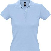 Рубашка поло женская PEOPLE 210, голубая - фото