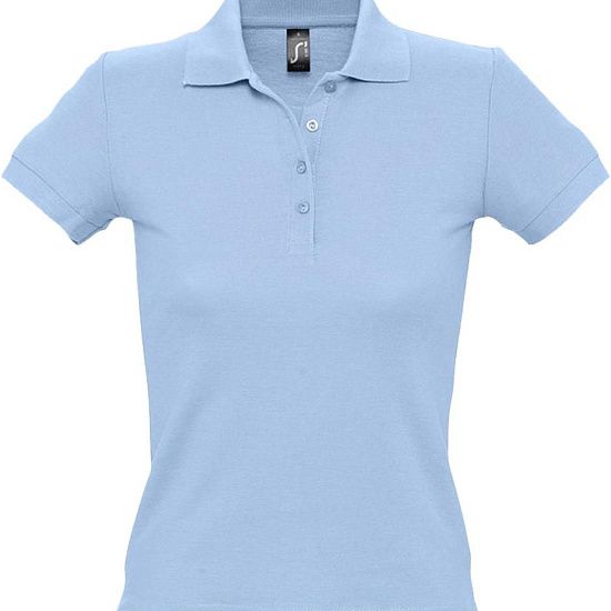 Рубашка поло женская PEOPLE 210, голубая - подробное фото