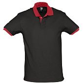 Рубашка поло Prince 190, черная с красным - фото