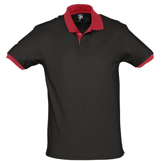 Рубашка поло Prince 190, черная с красным - подробное фото
