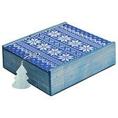 Коробка деревянная «Скандик», большая, синяя - фото