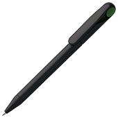 Ручка шариковая Prodir DS1 TMM Dot, черная с зеленым - фото