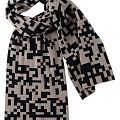 Шарф QR-code , песочный/черный