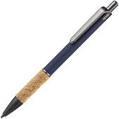 Ручка шариковая Cork, синяя - фото