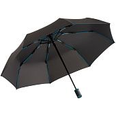 Зонт складной AOC Mini с цветными спицами, бирюзовый - фото