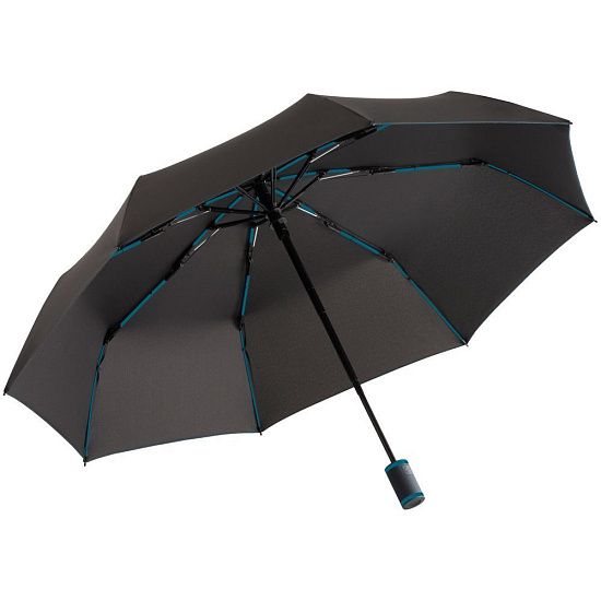 Зонт складной AOC Mini с цветными спицами, бирюзовый - подробное фото