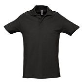 Рубашка поло мужская SPRING 210, черная - фото