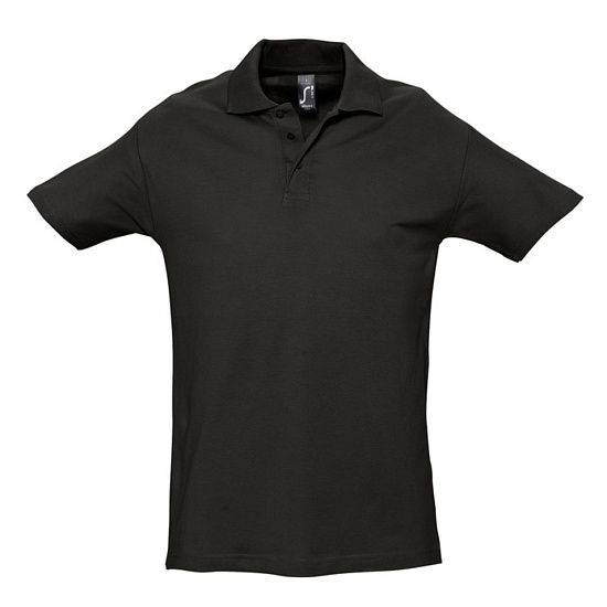 Рубашка поло мужская SPRING 210, черная - подробное фото