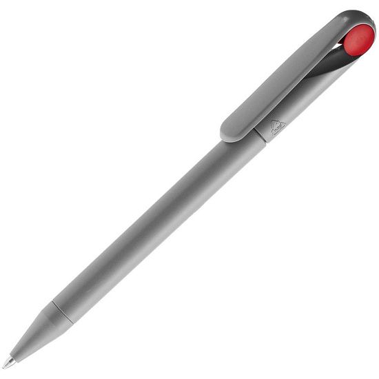 Ручка шариковая Prodir DS1 TMM Dot, серая с красным - подробное фото