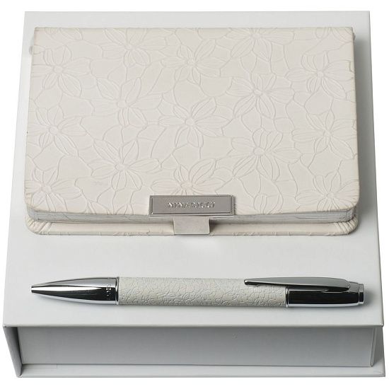 Набор Neve: блокнот А6 и ручка, белый - подробное фото