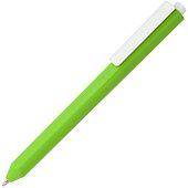 Ручка шариковая Corner, зеленая с белым - фото