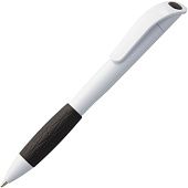 Ручка шариковая Grip, белая с черным - фото