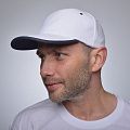 Бейсболка Unit Trendy, белая с темно-синим кантом