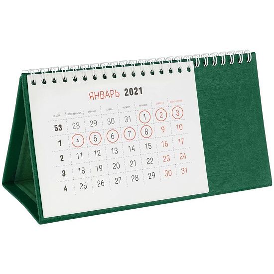 Календарь настольный Brand, зеленый - подробное фото