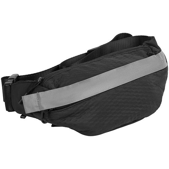 Поясная сумка tagBag со светоотражающим элементом, черная - подробное фото