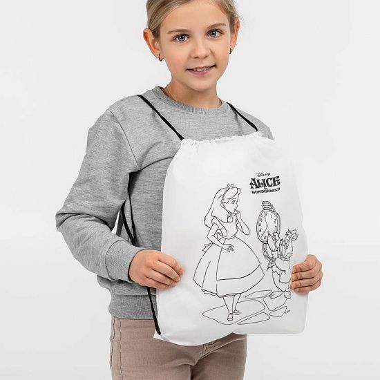 Рюкзак-раскраска с мелками «Алиса в стране чудес», белый - подробное фото