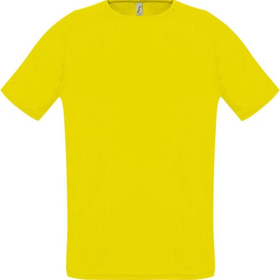 Футболка унисекс SPORTY 140, лимонно-желтая - подробное фото