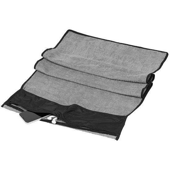 Полотенце для фитнеса Dry On, серое - подробное фото