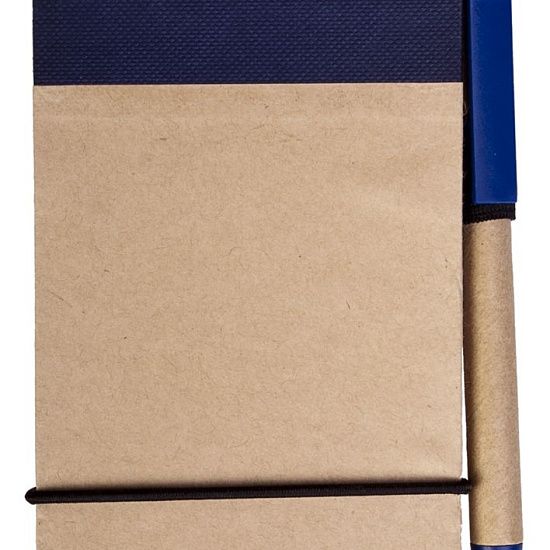 Блокнот на кольцах Eco Note с ручкой, синий - подробное фото