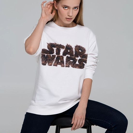 Свитшот унисекс Fluffy Star Wars, белый - подробное фото