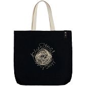 Холщовая сумка с вышивкой «Клубятся мысли», черная - фото