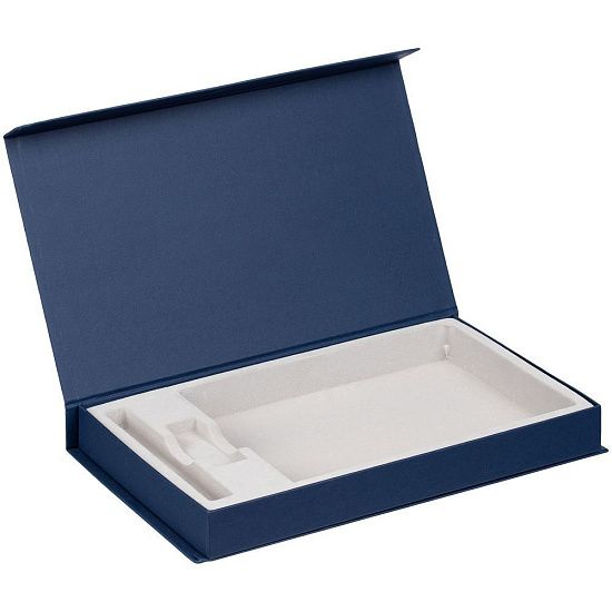 Коробка Horizon Magnet под ежедневник, флешку и ручку, темно-синяя - подробное фото