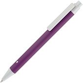 Ручка шариковая Button Up, фиолетовая с белым - фото