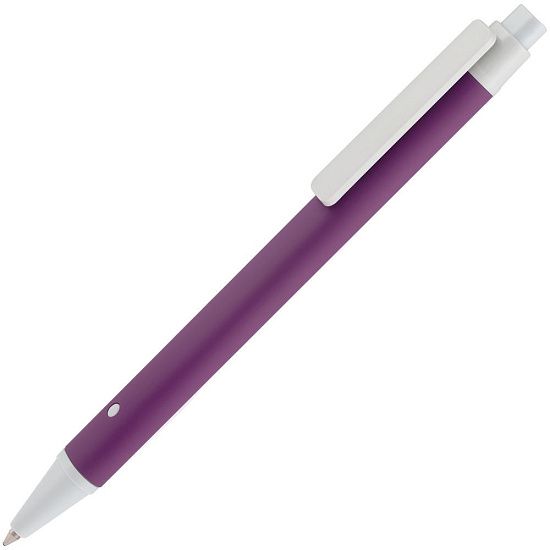 Ручка шариковая Button Up, фиолетовая с белым - подробное фото