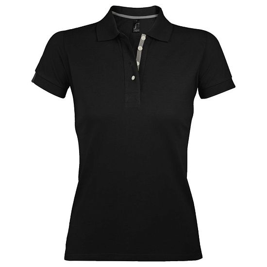 Рубашка поло женская PORTLAND WOMEN 200 черная - подробное фото