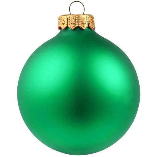 Елочный шар Gala Night Matt в коробке с тиснением, зеленый, 8 см - подробное фото