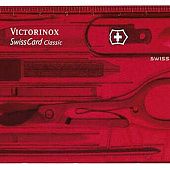 Набор инструментов SwissCard, полупрозрачный красный - фото