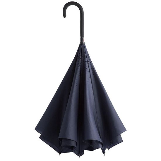 Зонт наоборот Unit Style, трость, темно-синий - подробное фото