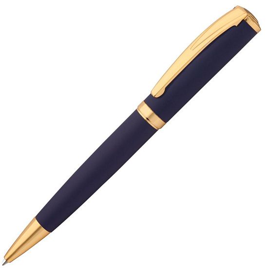 Ручка шариковая Forza, синяя с золотистым - подробное фото
