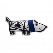 Игрушка «Собака в шарфе», малая, белая с синим - фото
